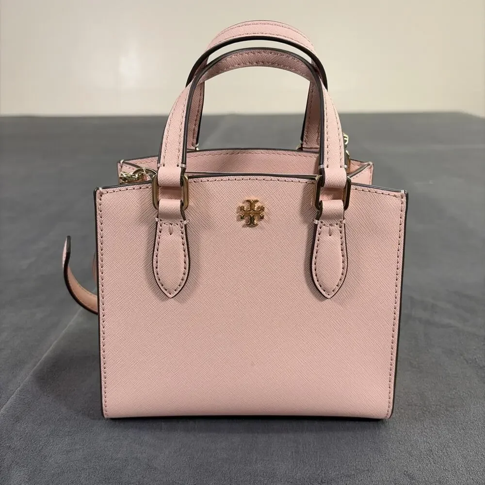 Tory Burch Emerson Micro Satchel Crossbody Shoulder Bag Pink Quartz Charity